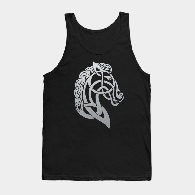 Celtic Horse Silver Grey Blend Tank Top by Daniel Ranger